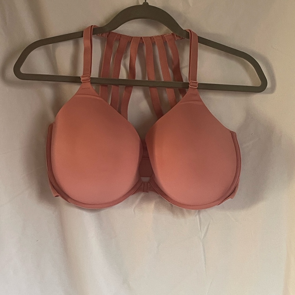 Darling PINK underwire bra with super cute strappy detail on the back